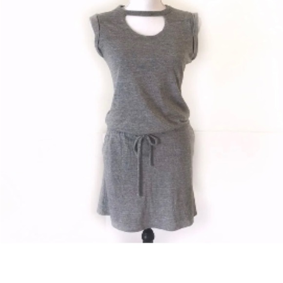 New Chaser short sleeve T-shirt dress drawstring keyhole  casual woman’s small - Picture 1 of 7